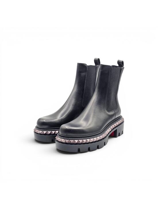 Christian Louboutin Shoes - Christian Louboutin St Emilia Pyraclou Women's Leather Boots Black EU 37 US 7